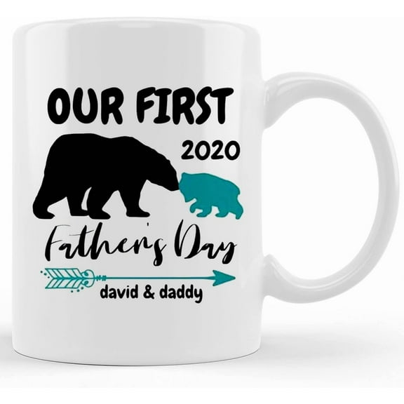 Personalized Our First Fathers Day Custom Mug Gift For Dad Coffee Cup New Dad Fathers Day Gift, Father’s Day Mug, Gifts For Dad, Unique Father's Day Gifts From Son, Daughter, Wife Kids, Coffee Mug For