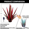 thumbnail image 2 of Gran escultura rústica de agave de metal KODIBO con luz solar, 2 of 7