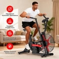 thumbnail image 6 of Exercise Bike, Adjustable Air Resistance Stationary Fan Bike for Home with App Compatible, Quiet Indoor Cycling Bike with 350lbs Weight Capacity Comfortable Seat, Digital Monitor & Phone Mount, 6 of 14
