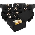 thumbnail image 1 of Cajas de Regalo LWYMX Paquete de 12 en Negro con Tapa y Listón 23x15x10 cm, 1 of 6