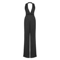 thumbnail image 2 of Goodwill Women's Sexy High Waisted Jumpsuits V-Neck Halter Wide Leg Long Pants Wedding Rompers Overalls with Pockets, 2 of 5