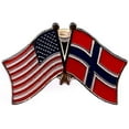 thumbnail image 4 of Box of 12 Norway & US Crossed Flag Lapel Pins, Norwegian & American Double Friendship Pin Badge, 4 of 4