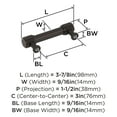 thumbnail image 5 of Amerock Farewind 3 inch (76mm) Center-to-Center Oil-Rubbed Bronze Cabinet Pull, 5 of 6