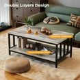 thumbnail image 5 of Modern Coffee Table with Storage - 2-Tier Grey Wash Farmhouse Design, 5 of 7