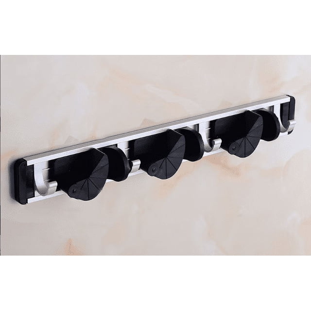 (Tres agujeros) Soporte de pared para escoba, fregona y escoba, soporte de pared para fregona, ganchos, colgador, herramientas, organizador de almacenamiento, uso doméstico brillar Electrónica