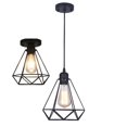 thumbnail image 2 of Negro, 1 paquete de lámpara de techo industrial E27, lámpara de jaula de metal vintage, iluminación de techo con suspensión retro Ø160 mm máx. Pantalla de 40 W para sala de estar, cocina, dormitorio,, 2 of 5