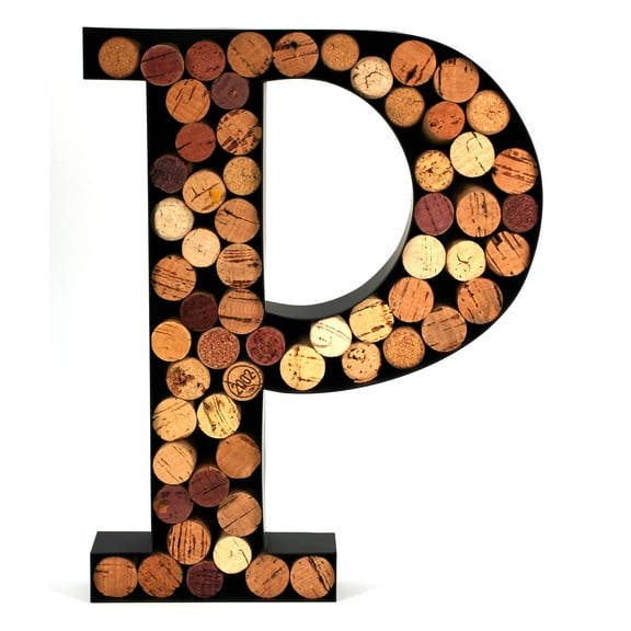 Wine Cork Holder Makes for Great Wine Accessories Perfect Monogrammed Gifts for Women to Store Wine Corks. Wine Decor or Wine Cork Holder Decor Will Brighten Up Kitchen! (Letter P)