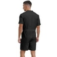 thumbnail image 2 of vastwit Mens Rompers Loose Fit Overalls Solid Color Shorts Jumpsuit Front Zip Uniforms Bodysuit Black M, 2 of 6