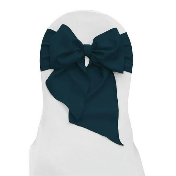 TCpop8x108-Pk10-TealDrkP82 Polyester Poplin Chair Bows Dark Teal - Pack of 10