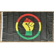 Black Lives Matter Rasta Fist 3'X5' Single Sided Flag Rough Tex 68D Nylon