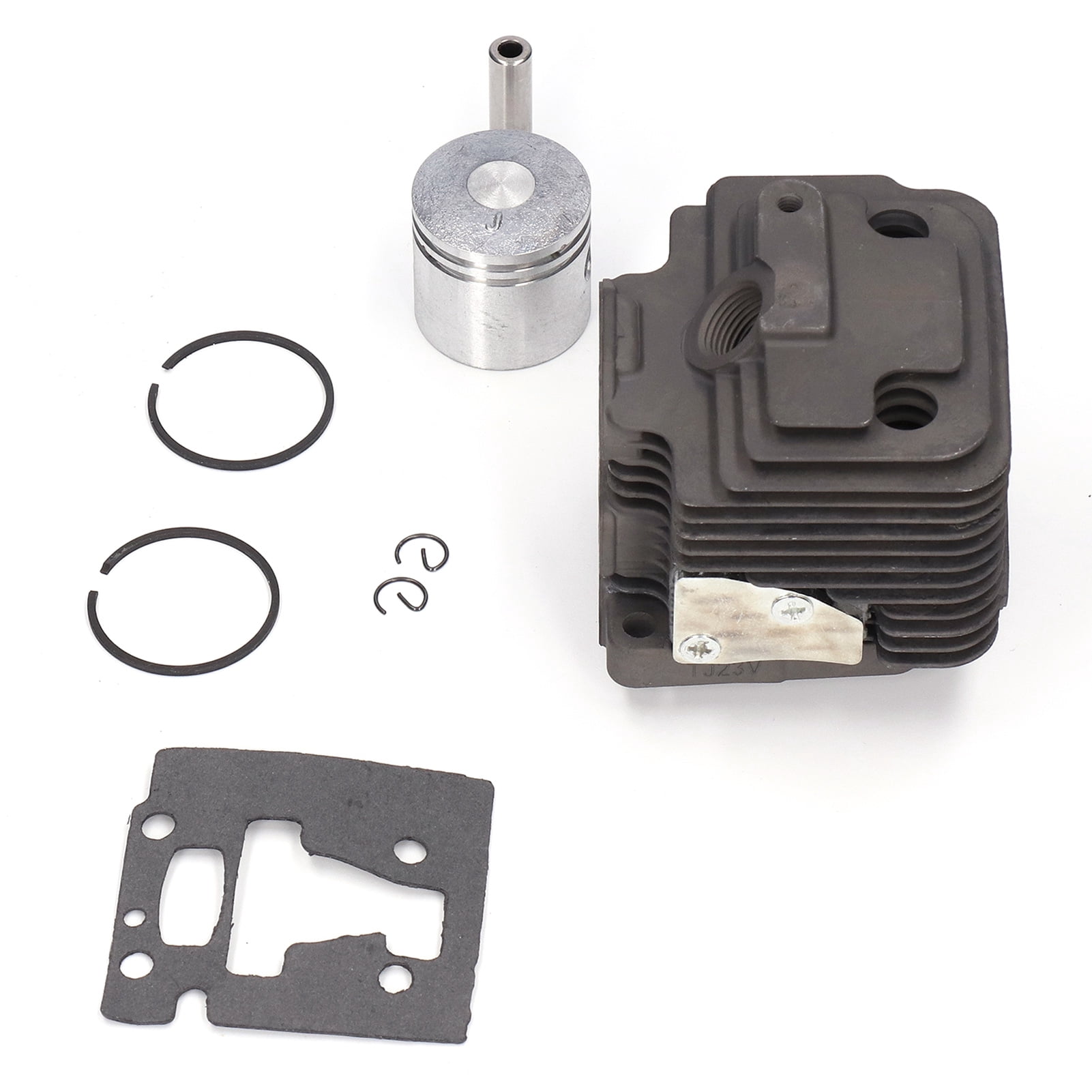 LAZIOEGR 32mm Cylinder Piston Kit Garden Brush Cutter Cylinder Piston Assembly with Gasket for TJ23, Iron Aluminum Material, Professional Replacement Lawn Mower Parts (1.3 inches / 32 mm)