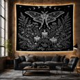 thumbnail image 6 of Moth and Candles with Botanical Elements in Starry Night, Mystical Celestial for Dark Art Lovers, Decorative Line Art, Halloween Gift, Tapestry Wall Hanging for Bedroom and Living Room, 6 of 7