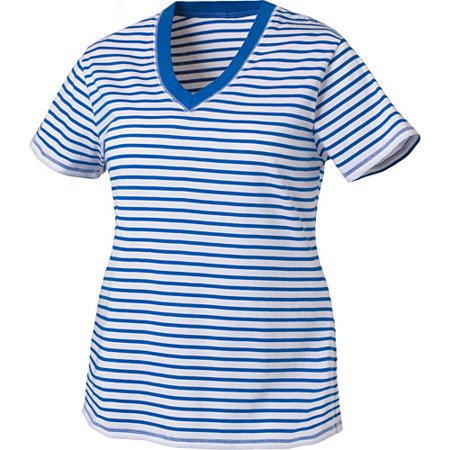 Just My Size-Women's Plus-Size Stripe V-Neck Tee