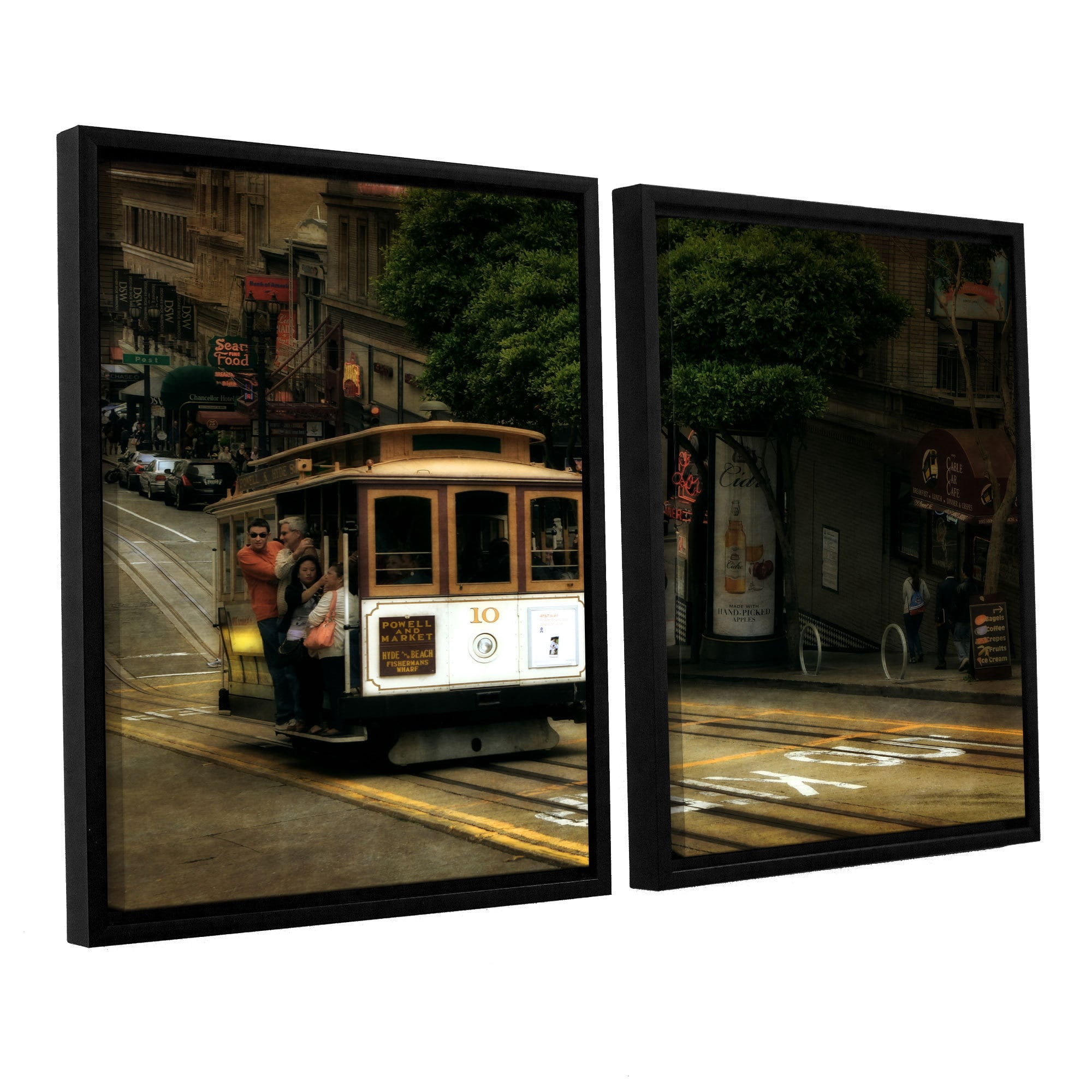 ArtWall Kevin Calkins "Powell and Market" 2-Piece Floater Framed Canvas Set