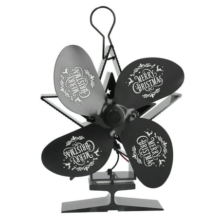 

Wood Burning Stove Fan High Temperature Resistant Heat Powered Low Noise Heat Powered Wood Stove Fan Low Consumption For Christmas For Home Black