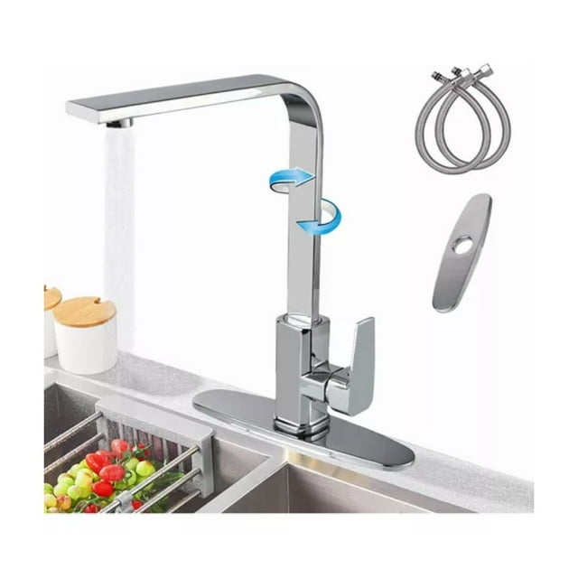 Mezcladora Para Fregadero Grifo Monomando Cocina Con Cubierta Gris