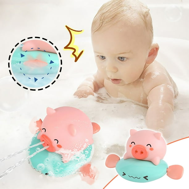 Juguetes para la piscina, juguetes para bebés, juguetes para niños pequeños, juguetes para la piscina, juguetes de baño para bebés, lindo cerdito mecánico, juego de juguetes de baño, rompecabezas