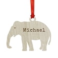 thumbnail image 1 of Koyal Wholesale Personalized Laser Engraved Wood Christmas Ornament, Typewriter Print, Elephant, 1-Pack, 1 of 2