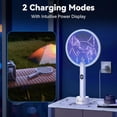 thumbnail image 3 of Electric Fly Swatter Racket, 2 in 1 Mosquito Bug Zapper 4100V Handheld Killer with 1800 mAh Rechargeable Battery, Purple Lightand 3-Layer Safety Mesh for Indoor Outdoor Blue Two-Pack, 3 of 4