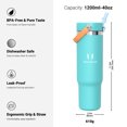 thumbnail image 3 of Super Sparrow -40oz- Insulated Water Bottle, Leakproof with Flex Straw & Cup Holder Fit, 3 of 6