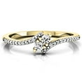 thumbnail image 2 of Dazzlingrock Collection 0.30 Carat (ctw) 14K Round Diamond Two Stone Bridal Engagement Ring 1/3 CT, Yellow Gold, Size 6, 2 of 3