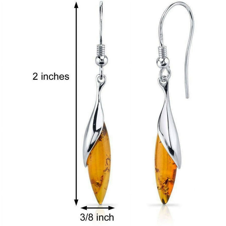 Amber Drop Earrings Sterling Silver Amber Drop Earrings Sterling Silver