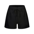 thumbnail image 2 of Xudanell Girls Athletic Shorts Elastic Running Shorts with Double Pocket Solid Color Toddler Girl Shorts Black 7-8 Years, 2 of 3