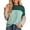 #1 Blue Green, variant on SHIBEVER Womens Long Sleeve Tops Color Block Crewneck Knitted Ribbed Casual Loose Pullover Shirts Fall Tops Sweatshirts Tunics Blouses Fashion Workout T-Shirts Size XL