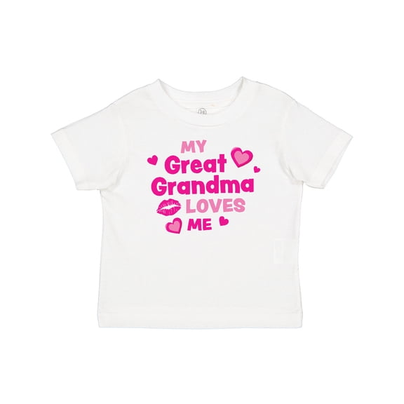 Inktastic Valentine's Day My Great Grandma Loves Me Hearts and Lips Boys or Girls Baby T-Shirt