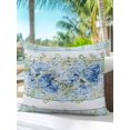 thumbnail image 4 of Outdoor Pillows Waterproof, Blue Spring Floral Throw Pillows with Inserts Included, Summer Botanical Hydrangeas Eucalyptus Indoor Outdoor Decorative Lumbar Pillow for Bed/Couch/Patio 16"x16", 1Pcs, 4 of 8