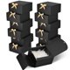 thumbnail image 1 of Cajas de regalo WLUSEAXI, paquete de 12 con tapas, papel kraft negro, 1 of 8