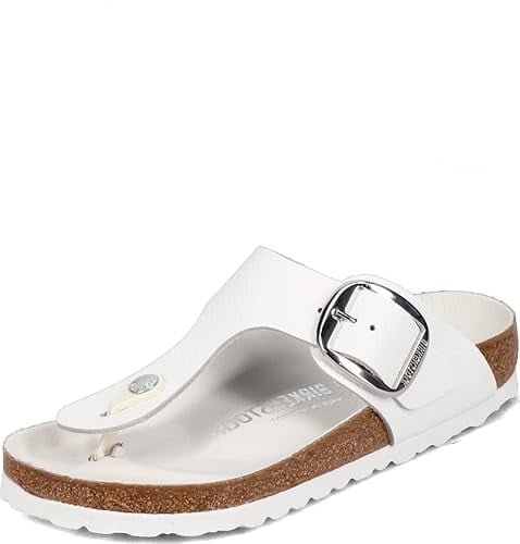 Birkenstock Women's Gizeh Big Buckle Sandals, White, 6 Medium US