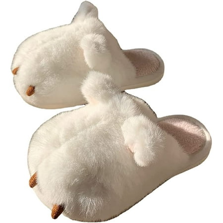 

CoCopeaunt Cute Fuzzy Animal Paw Slippers Fluffy Cat Claw Slippers Warm House Slippers for Women House Shoes Bedroom Home Indoor Outdoor