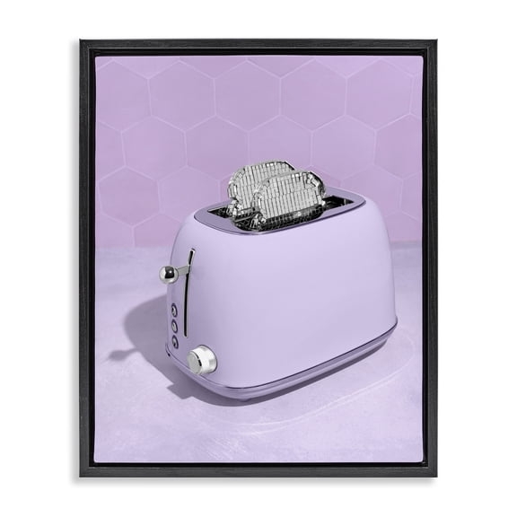 Stupell Industries Glam Disco Toast over Purple Black Floating Frame Canvas Art, 17 x 21, by LISH Creative