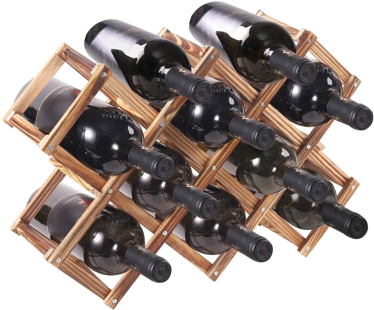 Bamboo Foldable Countertop Wine Rack 6-bottles Furniture Wine Display Stand New 