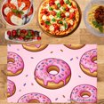 thumbnail image 2 of Joocar Donut Pattern Pink Icing Sprinkles Design Linen Table Mats Set Of 4 For Home Kitchen Table Decor 12x18 inch, 2 of 5