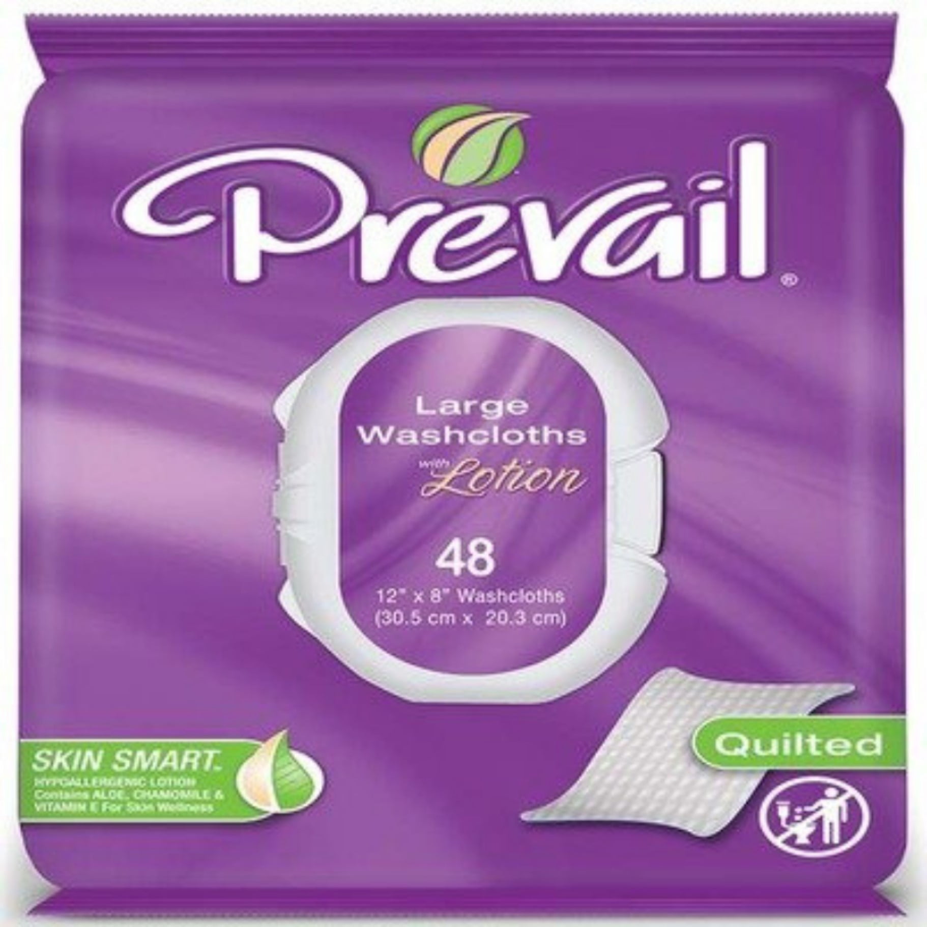 Prevail Premium Quilted Adult Washcloths Tub, 96 Count