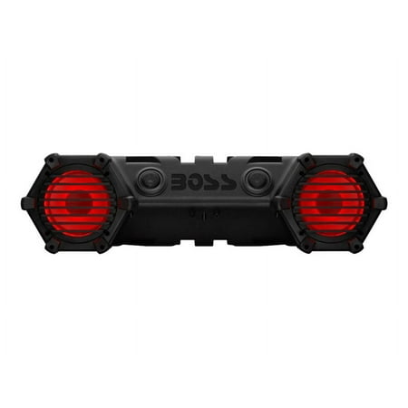 BOSS Audio Systems ATV30BRGB ATV UTV Weatherproof Sound System - 6.5 inch Speakers, 1 inch Tweeters, Full Range Audio, Built-in Amplifier, Bluetooth, Multi-Color Illumination, Hook up to Stereo