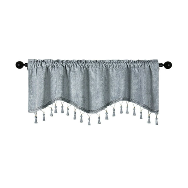 Modern Home Decor,Window Curtain Rod Elegant Fringed Window Curtains Patterned Rod Panels Stylish Short Drapes for Home Decor Window Curtain Panels,Curtain Rods for Windows