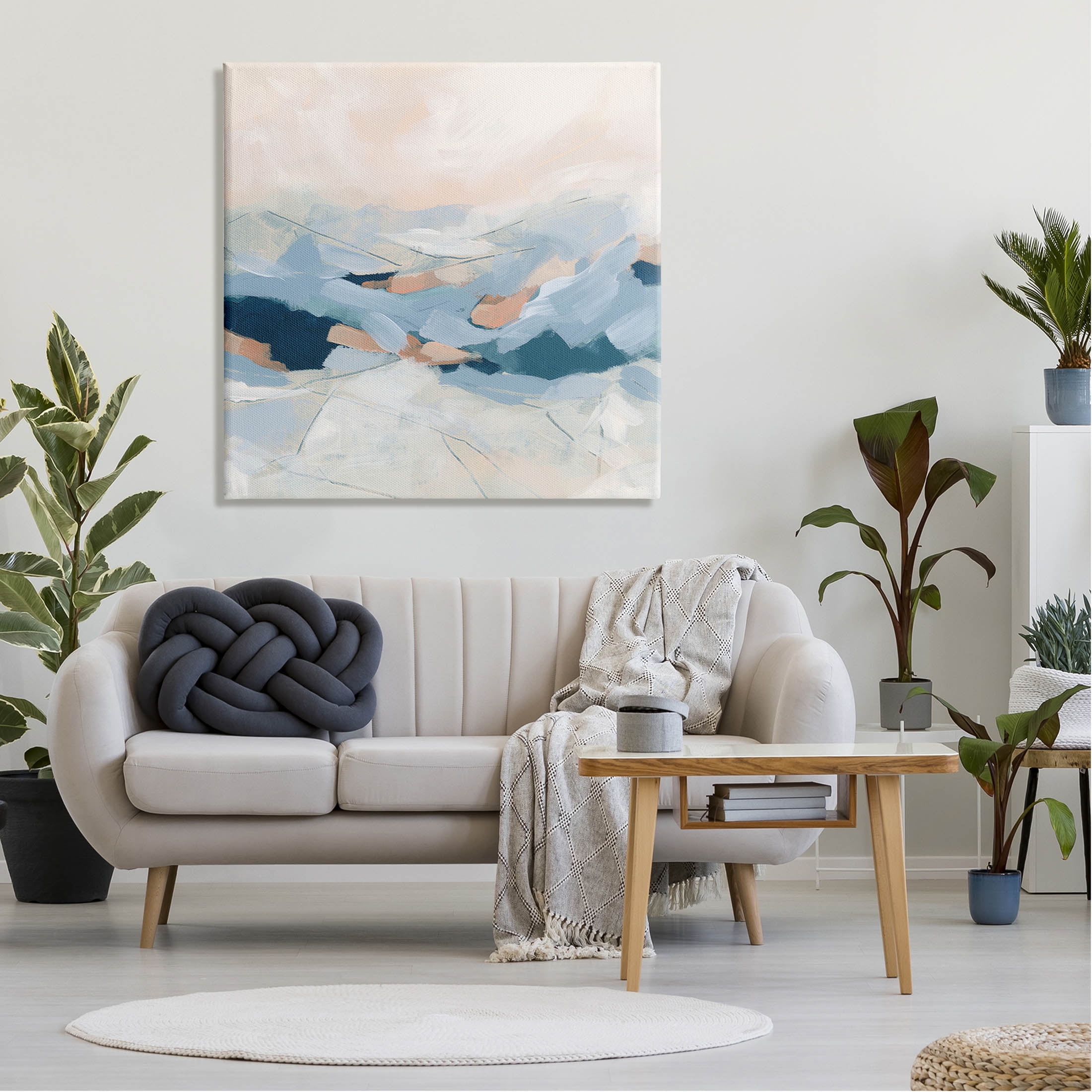 Stupell Industries Modern Brushed Mountain Landscape Painting Gallery Wrapped Canvas Print Wall Art, Design by June Erica Vess