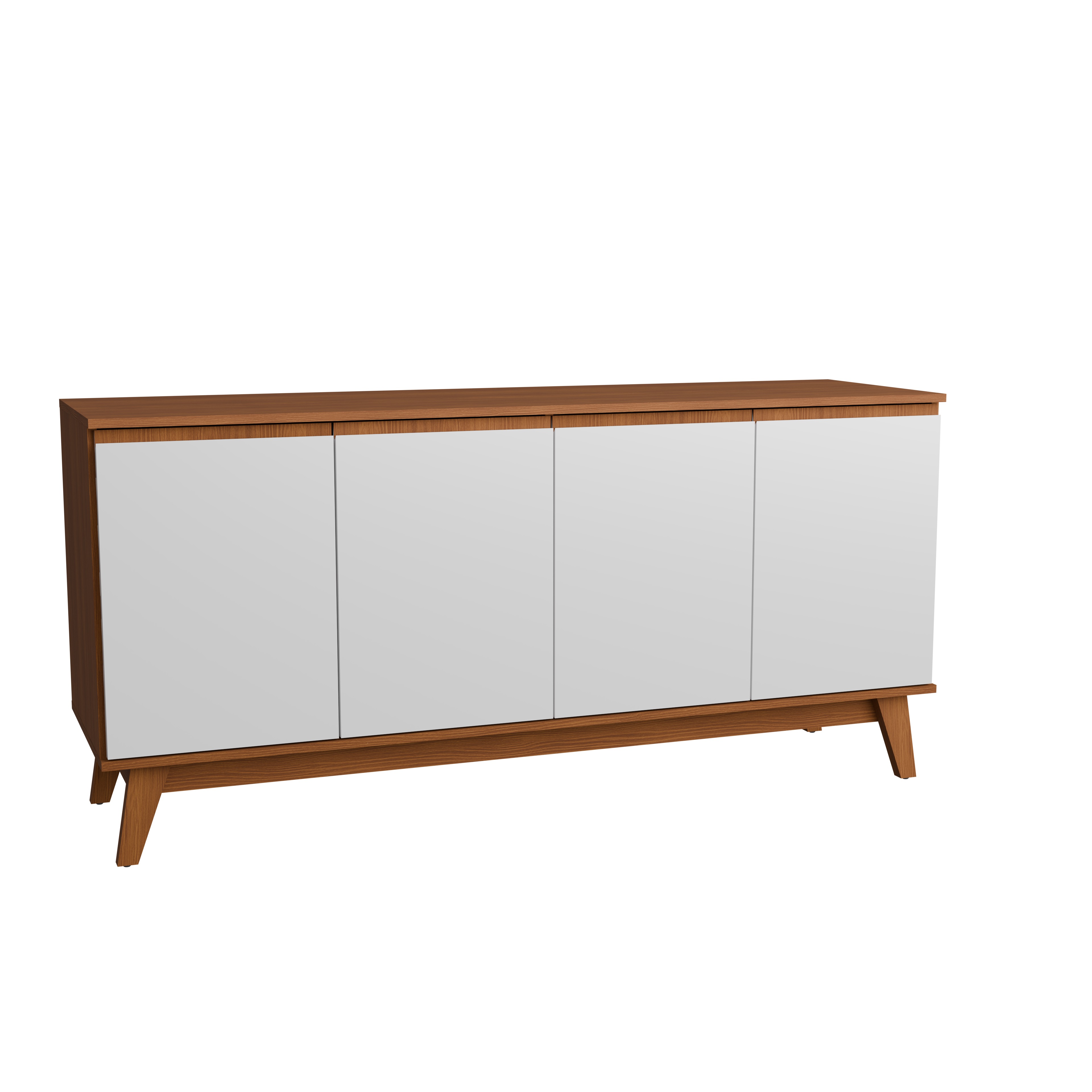 Kappesberg Tokyo 4-Door Sideboard with Soft-Close Doors and 2-Shelves, Golden Oak/White Finish