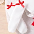 thumbnail image 6 of Ymyiu Summer Newborn Clothes Baby Infant Girl Bodysuit Dress Outfit Short Sleeve Ribbed Skirt Romper Bow Headband 3 Piece Set 9 12 Months (Red,9-12 Months), 6 of 9