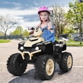thumbnail image 2 of Costway 12V Kids 4-Wheeler ATV Quad Ride On Car w/ LED Light & Music Yellow, 2 of 10