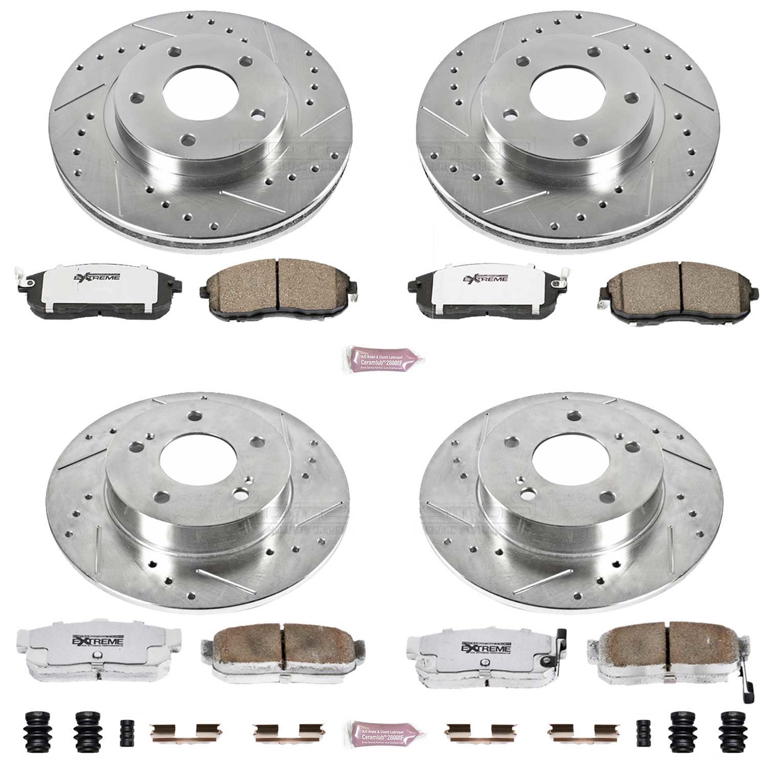 Power Stop Front and Rear Z26 Street Warrior Brake Kit K2704-26