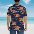thumbnail image 4 of Gukieu Bowling Ball And Flame Print Men's Short-sleeved Shirts, Button-down Lapel Hawaiian Shirts, T-shirts, Beach Vacation Summer Casual Wear,X-Large, 4 of 7