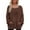 Brown, variant on XIAONU Womens Sweatshirts Solid Color -Lined Pocketed Hoodless Sweatshirt Baggy Long Sleeve Warm Pullover Hoodless Sweatshirt