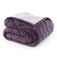 thumbnail image 5 of CBCHome Cozy Chevron Sherpa Throw Blanket - Soft Reversible Plush Couch & Bed Throw - Great Gifts for Women, Mom, Friends (Plum, 50" x 60"), 5 of 7
