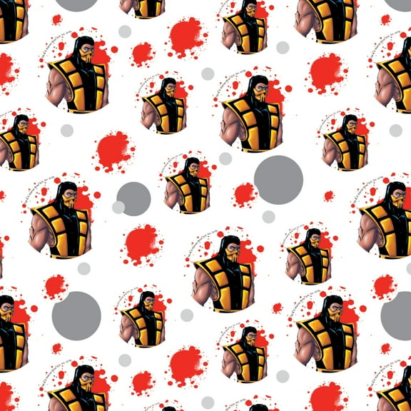 Mortal Kombat Klassic Scorpion Character Premium Gift Wrap Wrapping Paper Roll