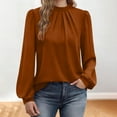 thumbnail image 3 of Womens Dressy Business Casual Blouse Elegant Long Sleeve Pleated Tops Work Shirt Fall Outfits, 3 of 6