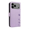 thumbnail image 6 of Allytechgroup For iPhone Air Flip PU Leather Wallet Case, Built-in Cash Slot Credit Card Pocket Shock-Absorbent Lightweight Protective Cover with Wrist Strap for Women Girls, Purple, 6 of 10